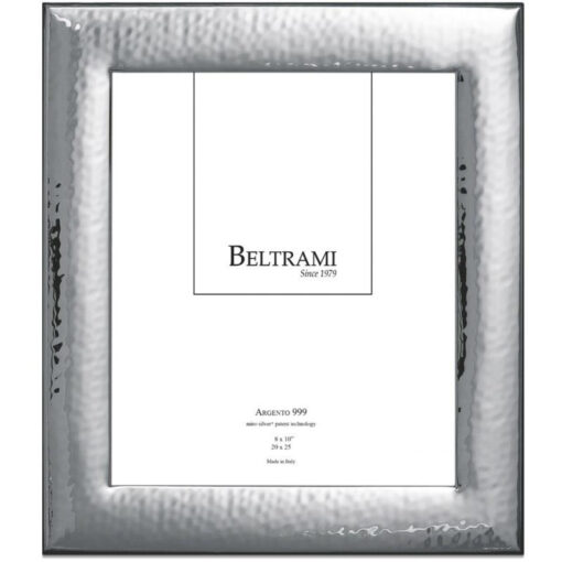 Portafoto Beltrami Martellato BEL1294/4L Realizzato in argento laminato, collezione Martellato, retro legno. Misura cornice cm 13x18.