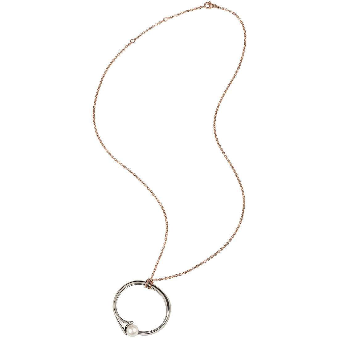 Collana donna Breil Venere TJ2380 realizzata in acciaio lucido e perla bianca e catena in acciaio ip oro rosa. Collana di lunghezza regolabile a 56 cm, 53 cm e 50 cm. Questo gioiello è caratterizzato dalla possibilità di essere indossato come collana o bangle rigido.