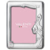 Portafoto bimba Valenti & co Cicogna VL72006/4LRA Realizzato in argento laminato, con cicogna , dietro in legno. Misura cornice cm 13x18. Colore rosa.