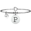 Bracciale donna Kidult Symbols 231555P Realizzato in acciaio anallergico con charm a forma di iniziale “P” che significa emozioni.