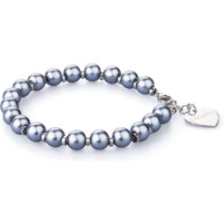 Bracciale donna S'agapò Happy SHAC5 Realizzato in acciaio anallergico, con perle color grigio. Lunghezza bracciale: 185mm.