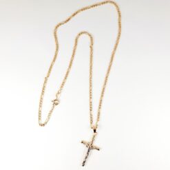 Collana uomo in Oro 18kt (750) e Croce bicolore  Questo gioiello fa parte del brand 