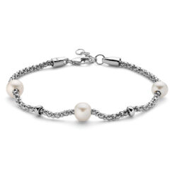 Bracciale donna Miluna Miss Italia PBR2989 Realizzato in argento, 925/1000 3 perle vere R Dimensione perla: 6,5-7mm. Lunghezza bracciale: 17+2cm. Colore: Bianco.
