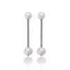 Orecchini donna Miluna Miss Italia PER2346 Realizzato in argento, 925/1000. 4 perle vere MR Lunghezza orecchini: 3,50cm. Colore: Bianco. Dimensione perla superiore: 6,50-7mm. Dimensione perla inferiore: 7,5-8mm.