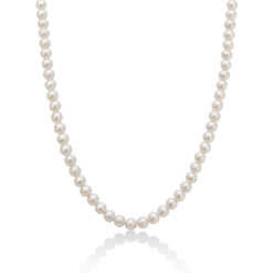 Collana donna Miluna Filo di Perle PCL4195V La chiusura del filo è  realizzata in oro 18kt, 750/1000. Fl 1 Perle vere LR Colore: Bianco. Dimensione perla: 4,5-5mm. Lunghezza filo: 40cm.
