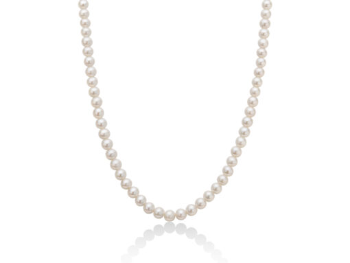 Collana donna Miluna Filo di Perle PCL4195V La chiusura del filo è  realizzata in oro 18kt, 750/1000. Fl 1 Perle vere LR Colore: Bianco. Dimensione perla: 4,5-5mm. Lunghezza filo: 40cm.