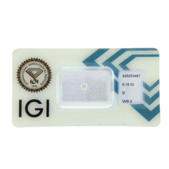 Diamante Blisterato IGI 0,15ct Colore D Purezza VVS2 IGI: 