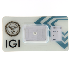 Diamante Blisterato IGI 0,24ct Colore E Purezza VVS1 IGI: 